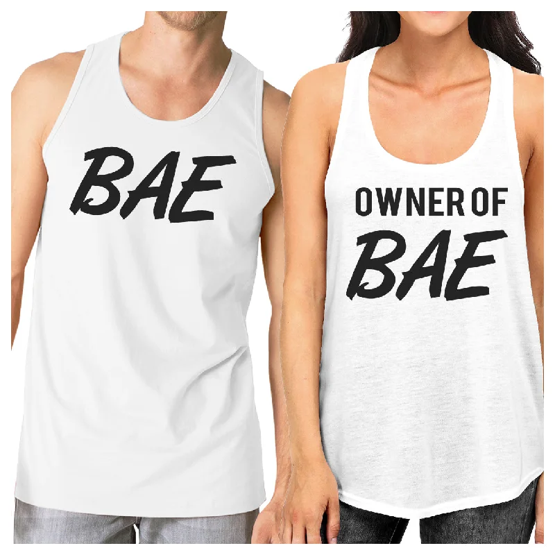 Women's Stylish Vacation Attire Bae And Owner Of Bae Matching Couple White Tank Tops