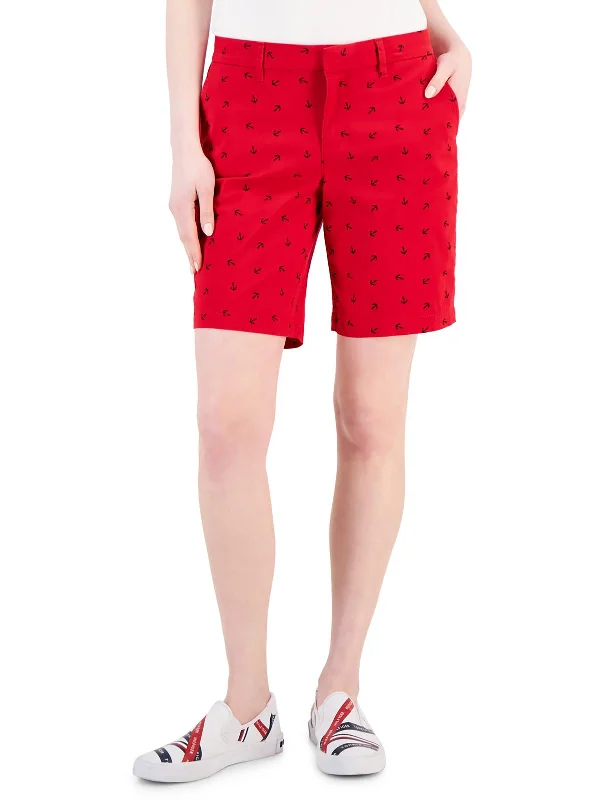 Holiday Attire Sale Womens Printed Midi Bermuda Shorts