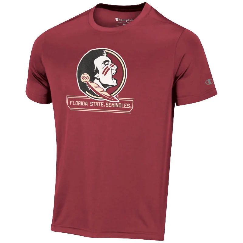 Casual Chic Clothing For Women Champion Men's Seminole Logo/Florida State Seminoles Short Sleeve Performance T-shirt - Garnet