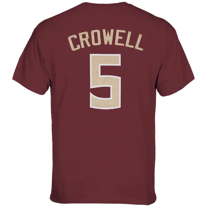 Budget Friendly Retro Brand Adult/Unisex Seminoles Wyatt Crowell #5 Short Sleeve T-shirt - Garnet