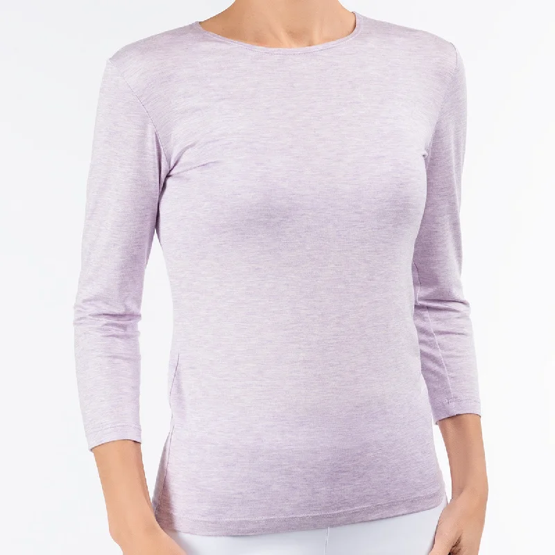 Women's Holiday Clothing Shaped Melange Knit Tee in Lilac