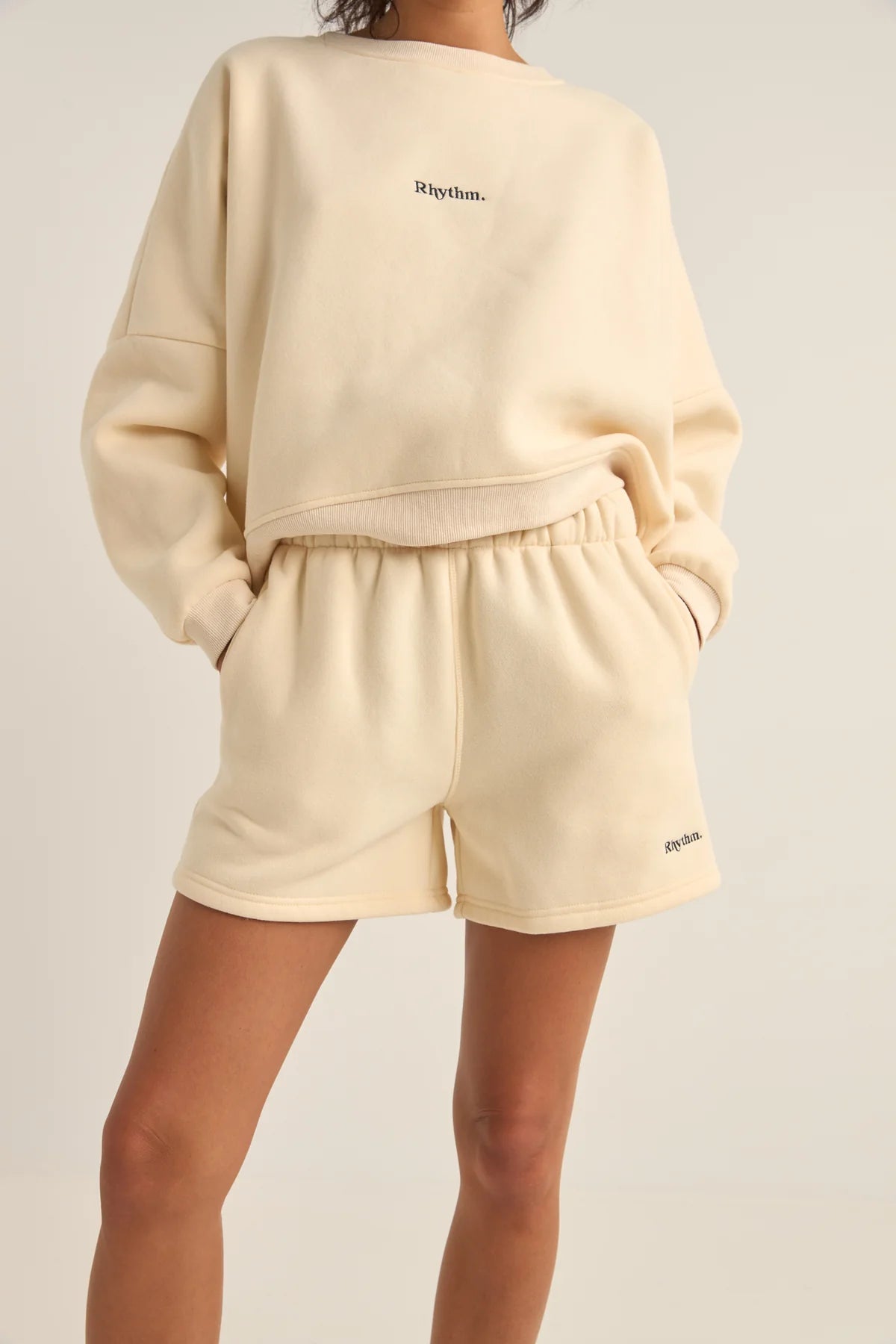 Modern Women's Apparel Logo Fleece Shorts Oat