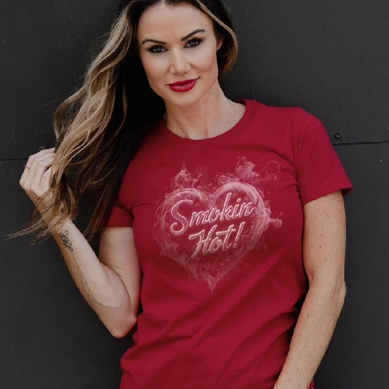 Formal Outfit For Women Women's Smokin' Hot Boyfriend Fit T-Shirt - Red