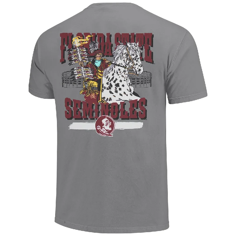 Women's Clothes For Work Events Image One Comfort Colors Adult/Unisex Florida State Seminoles Osceola/Renegade Design Short Sleeve T-shirt - Grey