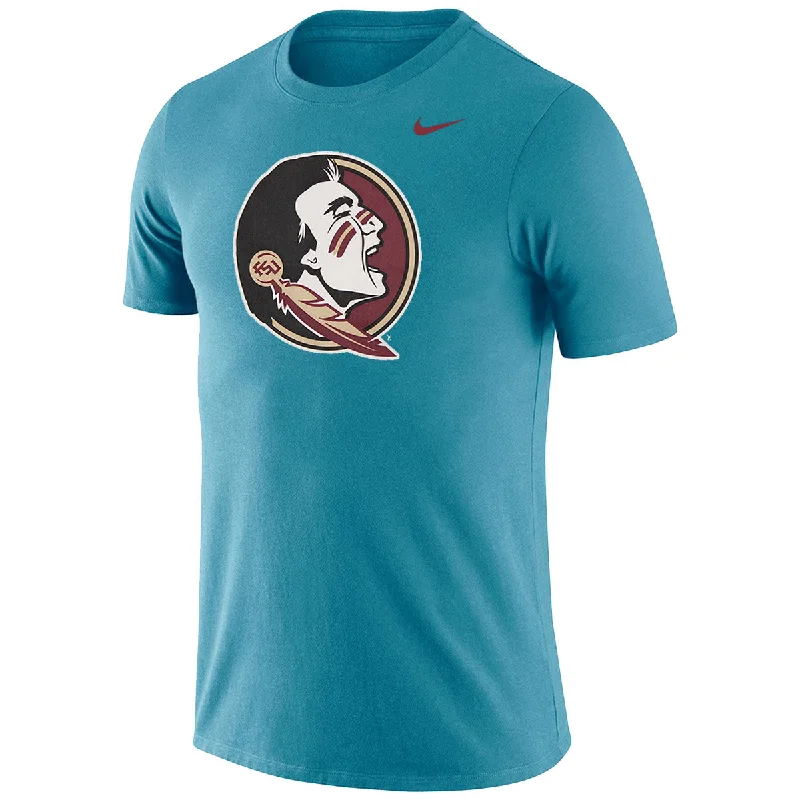 Women's Casual Garments Nike Men's Seminole Logo Cotton Short Sleeve T-shirt - Turquoise