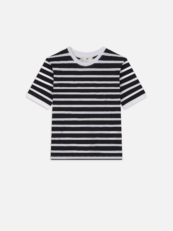 Vintage-Inspired Garments Striped Baby Tee -- Black Multi