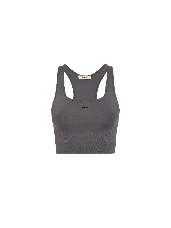 Women's Activewear Outfit Women's Plant-Stretch Compressive Sports Bra—Volcanic Grey