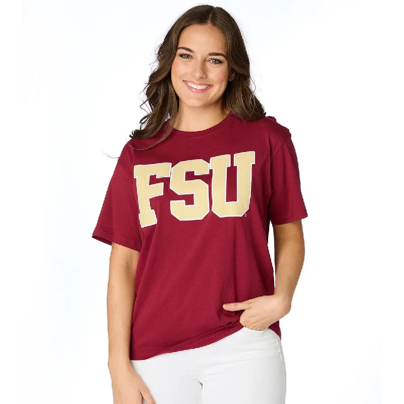 Women's Work Apparel Stewart Simmons Women's Felt FSU Relaxed Fit Short Sleeve T-shirt - Garnet