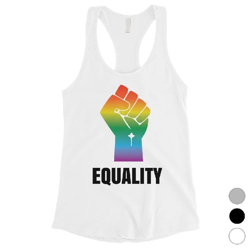 Classic Clothes For Women LGBT Equality Rainbow Fist Womens Tank Top