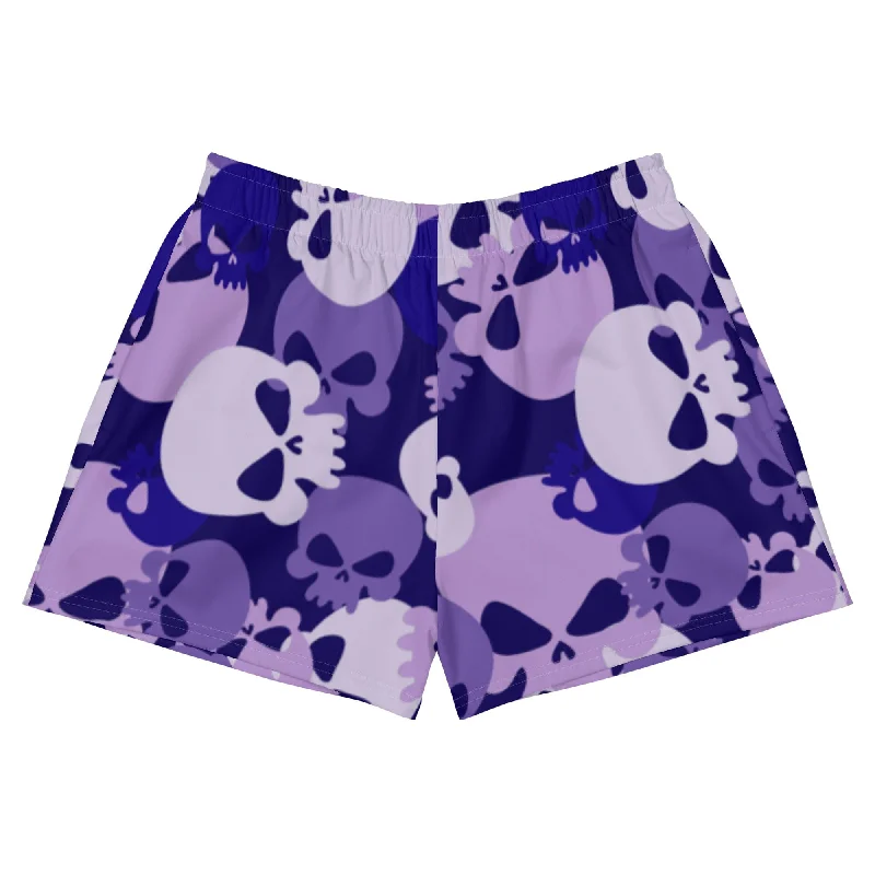 Women's Evening Attire Women’s Purple Camo Skulls Athletic Shorts