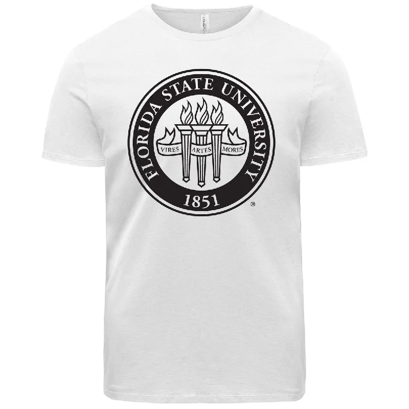 Casual Chic Deals Ragz Adult/Unisex Florida State University Seal Short Sleeve T-shirt - White