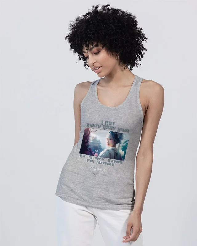 Ride The Style Wave Asian sister with silver grey hair Unisex Jersey Tank | Bella + Canvas