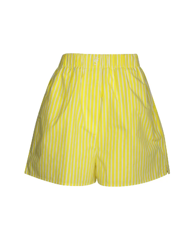 Women's Timeless Attire The Frankie Shop Lui Striped Shorts in Yellow Cotton