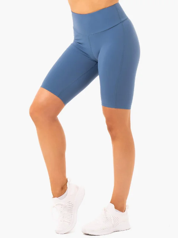 Sustainable Women's Clothes Staples Bike Shorts - Steel Blue