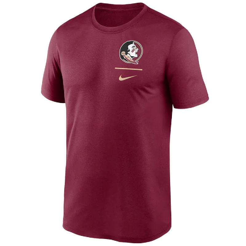 Women's Chic Outfit Nike Men's Seminole Logo Dri-fit Short Sleeve Legend T-shirt - Garnet