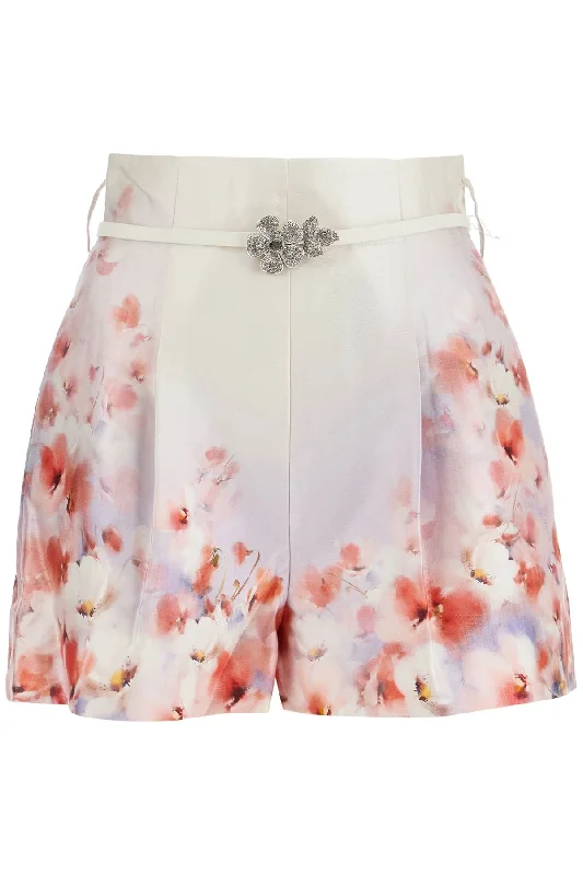 Exclusive Deals Online Zimmermann Women's  Low-Waist Floral Silk And Cotton Shorts