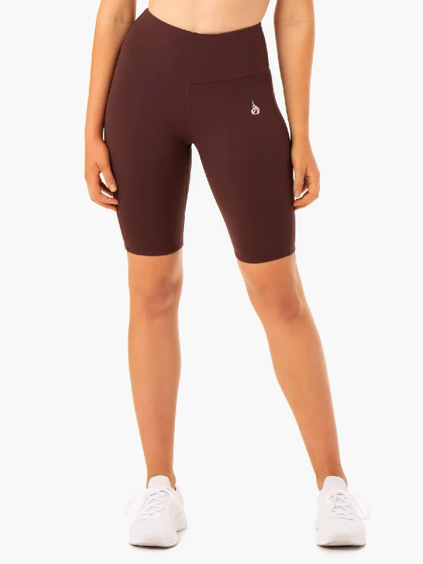 Women's Athleisure Apparel Staples Scrunch Bum Bike Shorts - Chocolate