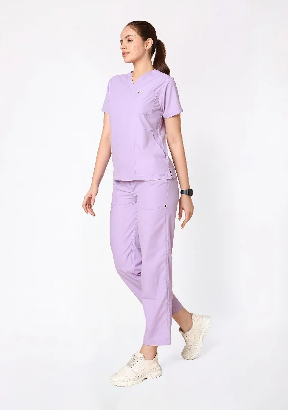 Women's Evening Attire Classic Women's V-Neck (Pastel Lilac) New Gen Scrub