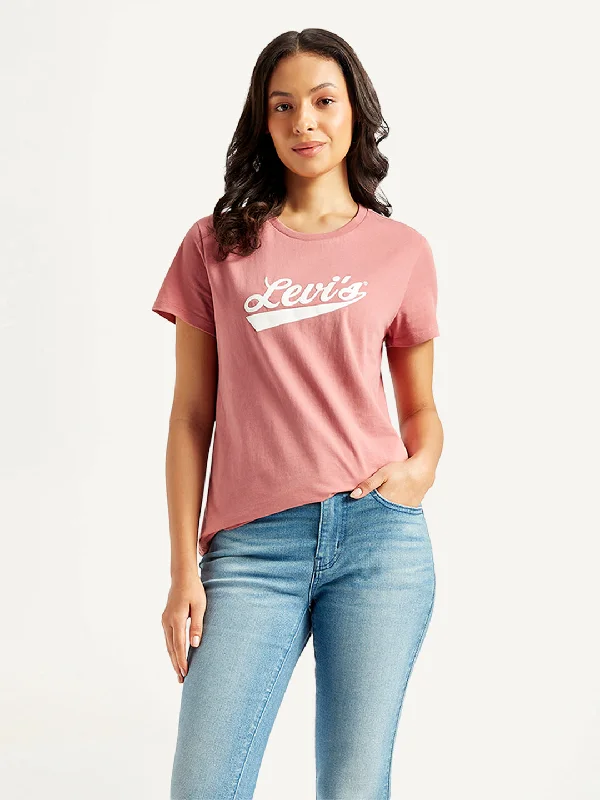 Budget Saver Women's Brand Logo Crew Neck T-shirt