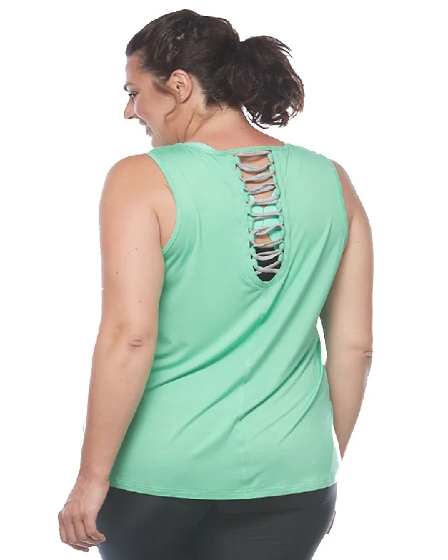 Women's Professional Attire Lace Back Tank - Mint