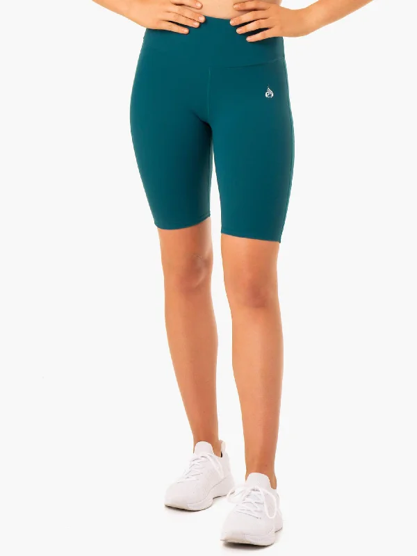 Women's Elegant Apparel Staples Scrunch Bum Bike Shorts - Emerald