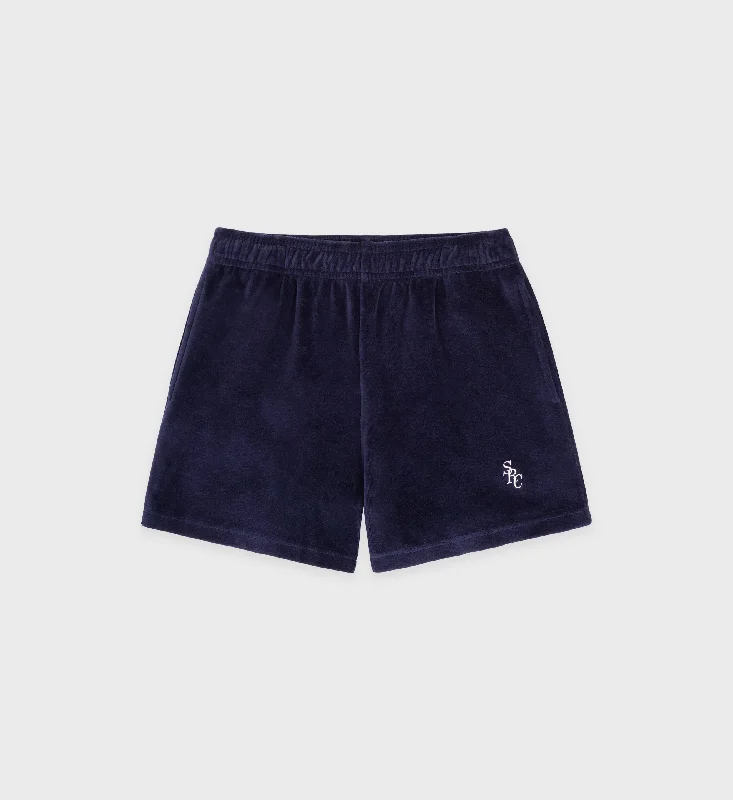 Women's Holiday Attire SRC Velour Short - Navy/White