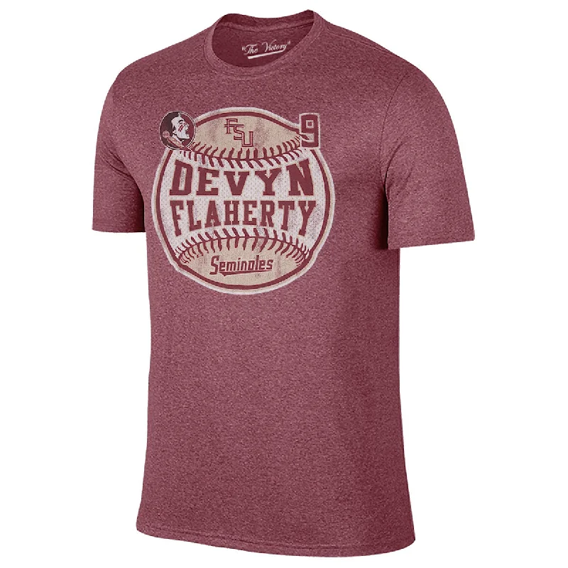 Street Chic Discounts Retro Brand Devyn Flaherty #9 Softball T-shirt - Garnet