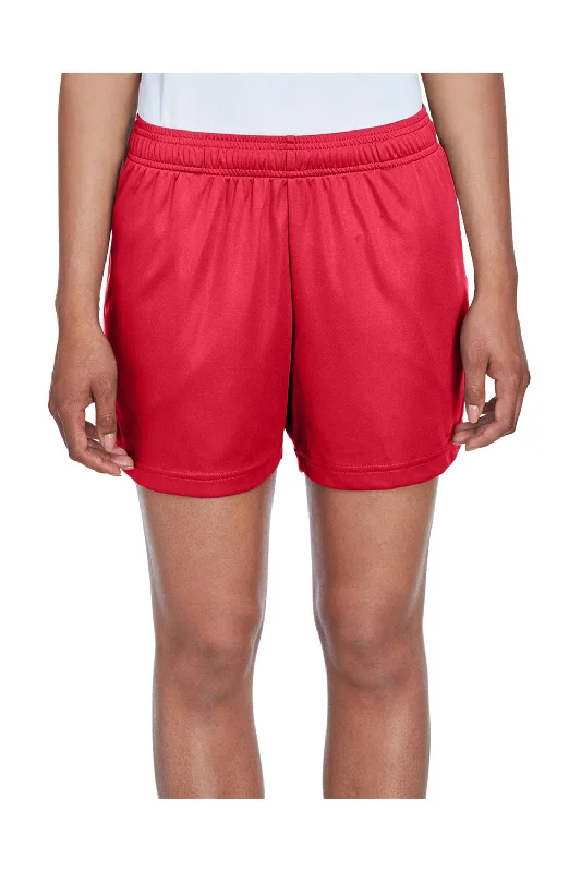 Trendy Pulse Team 365 Womens Zone Performance Moisture Wicking Shorts w/ Pockets - Red