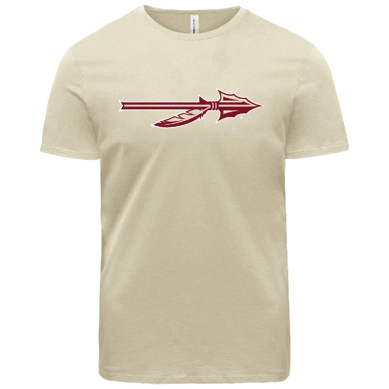 Vintage Style Deals Ragz Adult/Unisex Spear Logo Short Sleeve T-shirt - Sand