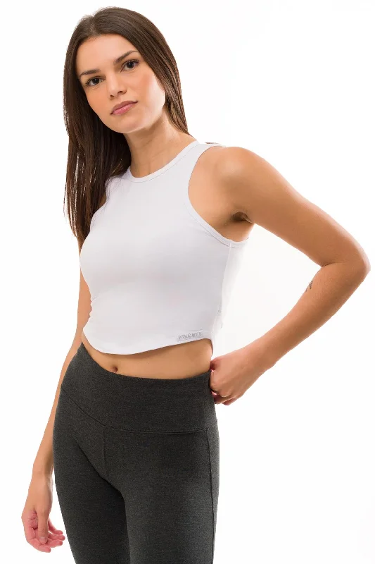 Final Sale Racer Front Crop Tank Top