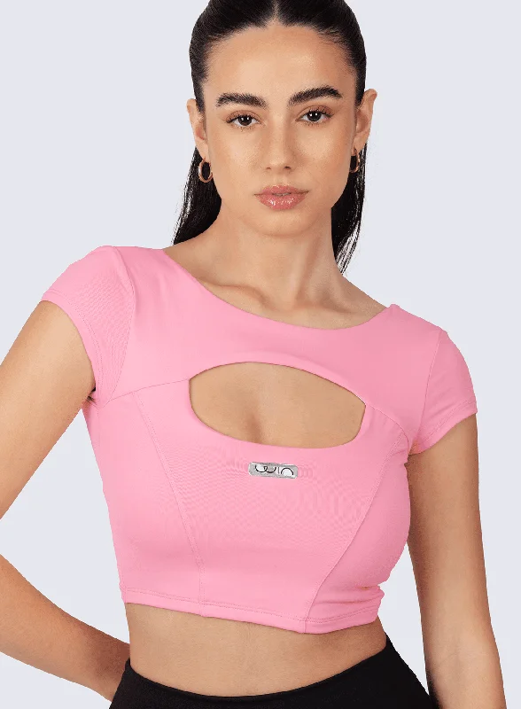 Women's Versatile Apparel CROP OPEN FRONT-PINK