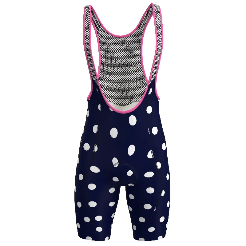 Huge Discounts This Week W's Pro Bib Short - Navy Polka