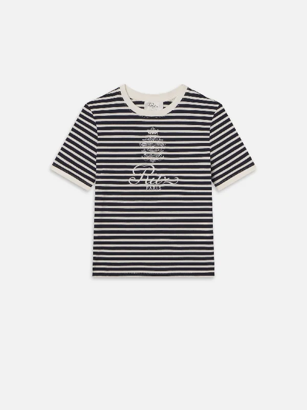 Women's Transitional Garments Ritz Striped Baby Tee -- Navy Multi