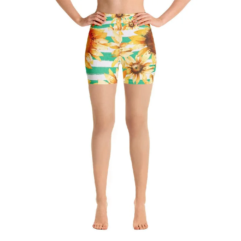 Affordable Women's Apparel Stripe Sunflower LaLa D&C  Bike Shorts