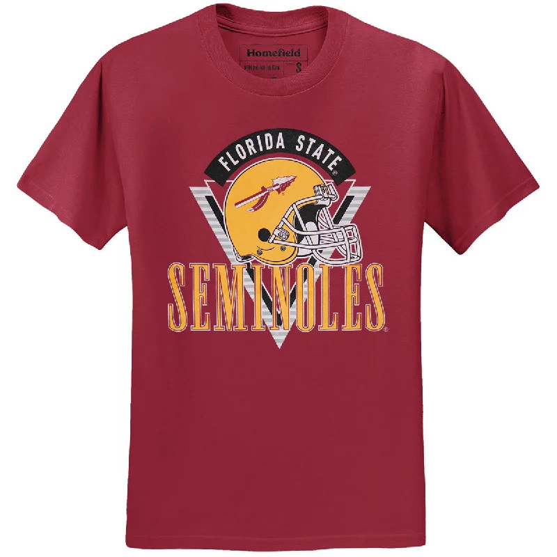 Women's Casual Clothing For Lounging Homefield Men's Vault Florida State Seminoles Helmet Design Short Sleeve T-shirt - Cardinal