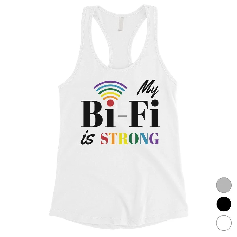 Women's Clothing For Everyday Wear LGBT Bi-Fi Strong Rainbow Womens Tank Top