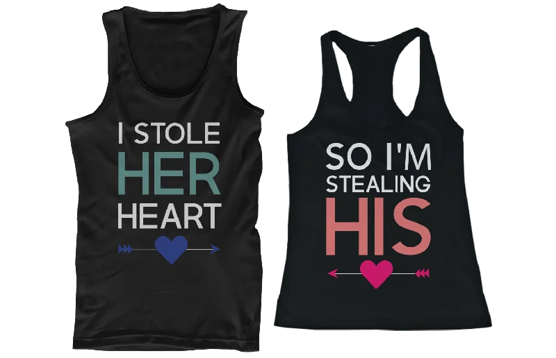 Women's Work Apparel I Stole Her Heart, So I'm Stealing His Funny Matching Couple Tank Tops