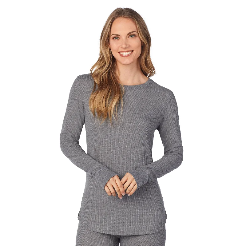 Women's Casual Clothing For Lounging Stretch Thermal Long Sleeve Crew