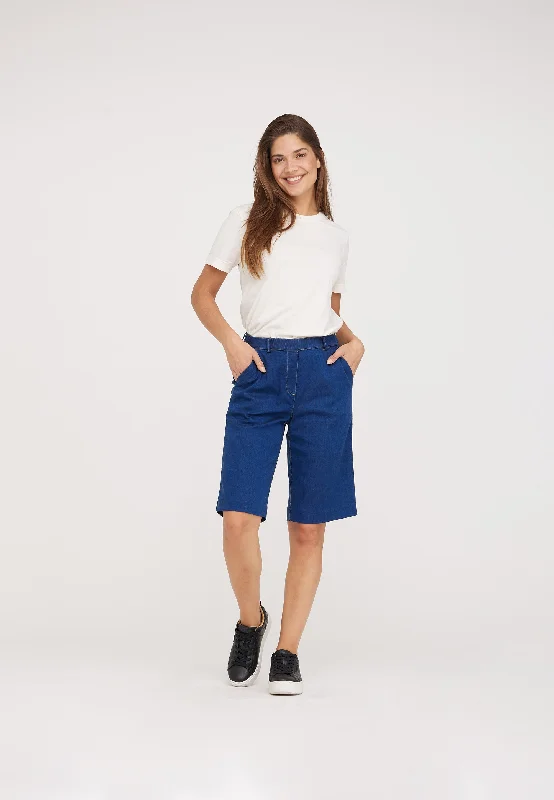 Women's Versatile Apparel Phoebe Loose Shorts - Medium Blue Denim