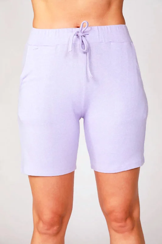 Women's Evening Wear Attire Tie Waist Short In Lilac