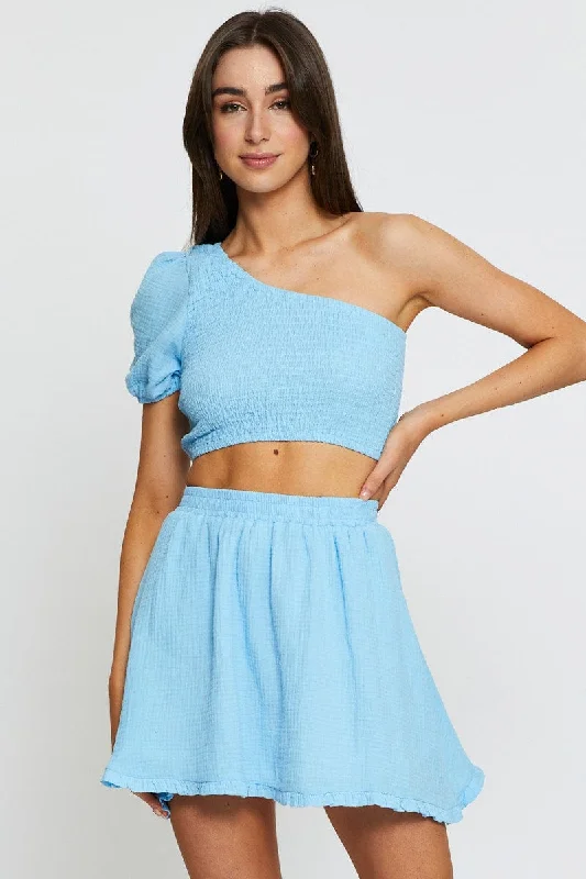 Women's Professional Apparel Blue Skater Mini Skirt