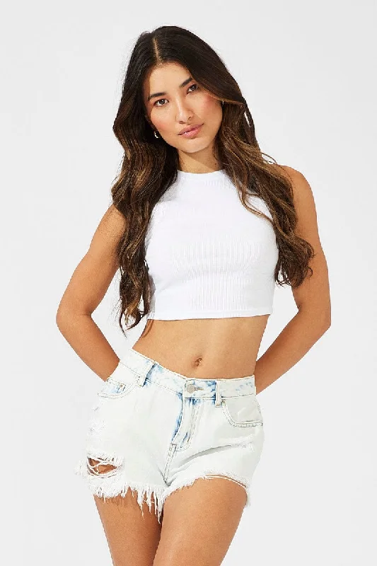 Women's Comfy Attire For Lounging Denim Ripped Shorts Low Rise