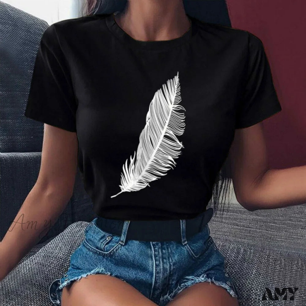 Unleash Your Trend Driven Style Amy Fashion - Short Sleeve Elastic Stretched Tee Shirt