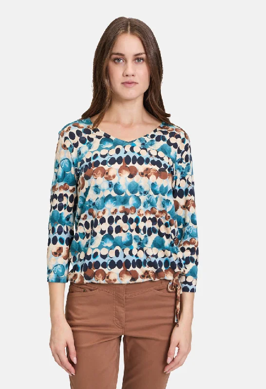 Retro Style Promotions Abstract Top with Drawstring