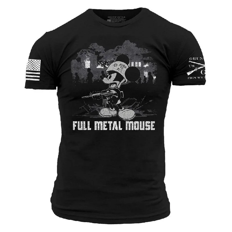 Women's Travel Garments Full Metal Mouse T-Shirt - Black