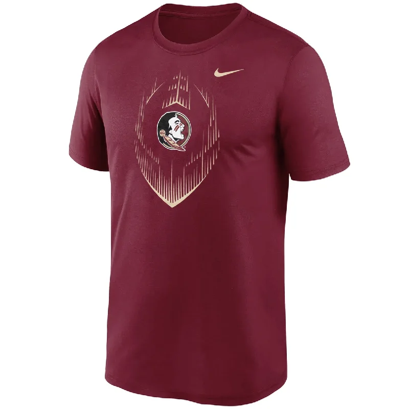 Fashionable Women's Clothing Nike Men's Seminole Logo Football Design Legend Icon Short Sleeve Performance T-shirt - Garnet