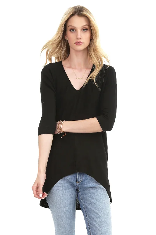 Women's Casual Apparel 3/4 Sleeve High Low Tunic