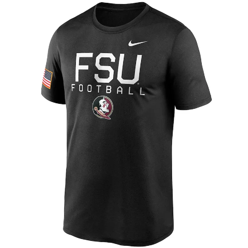 Women's Holiday Outfit Nike Men's FSU Football/Seminole Logo Legend Short Sleeve Military T-shirt - Black