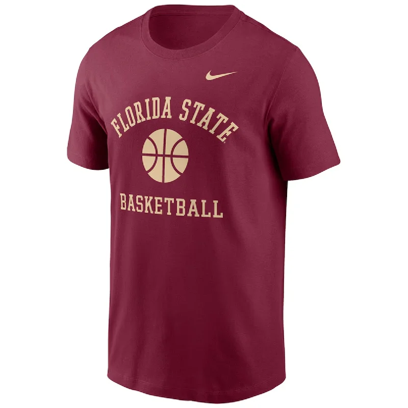 Women's Vacation Outfit Nike Men's Florida State Basketball Design Short Sleeve T-shirt - Garnet