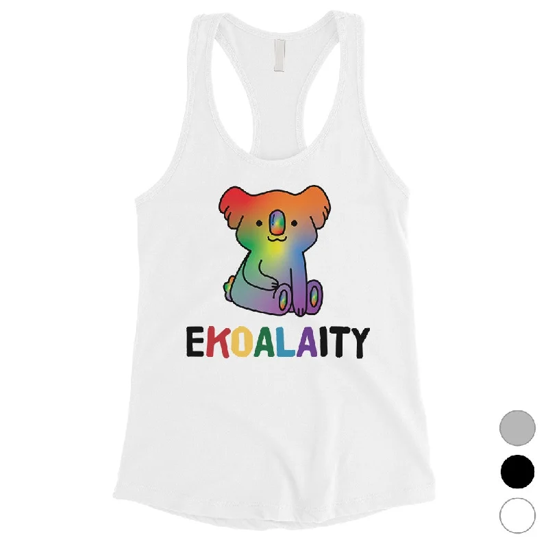 Vintage-Inspired Women's Clothes LGBT Ekoalaity Koala Rainbow Womens Tank Top